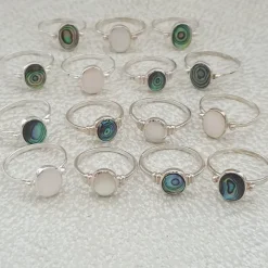 Studio Jewellery Gem Stone Rings | Rings-Abalone Shell Silver Ring