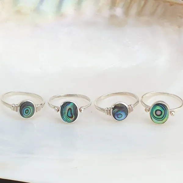 Studio Jewellery Gem Stone Rings | Rings-Abalone Shell Silver Ring