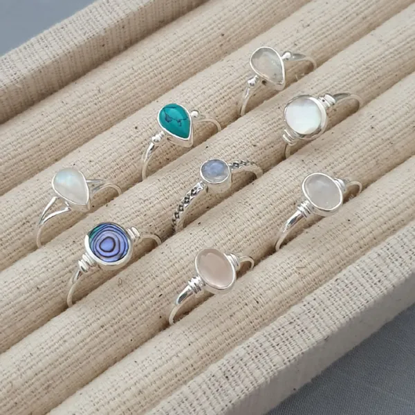 Studio Jewellery Gem Stone Rings | Rings-Abalone Shell Silver Ring