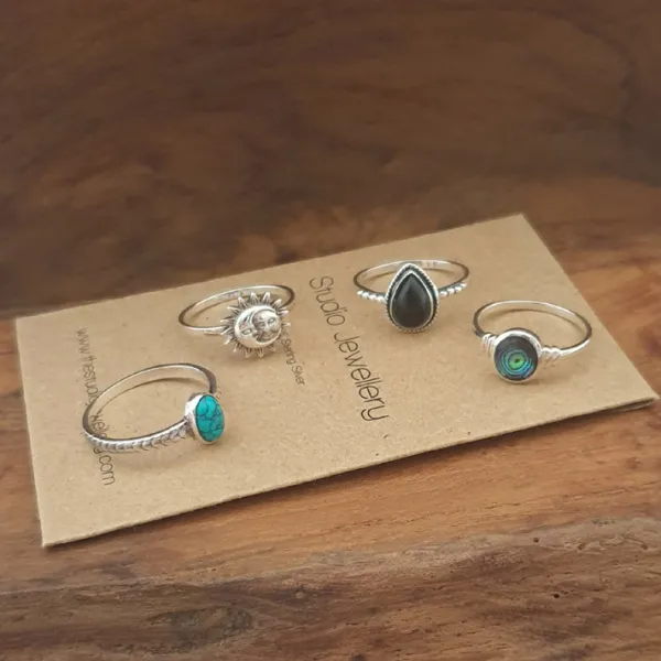 Studio Jewellery Gem Stone Rings | Rings-Abalone Shell Silver Ring