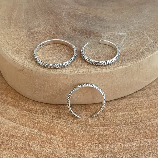 Studio Jewellery Midi And Knuckle Rings | Rings-Adjustable Bali Mid Finger Silver Ring