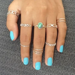 Studio Jewellery Feature & Stacker Rings | Rings-Adjustable Chain Link Silver Ring