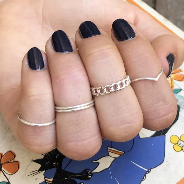 Studio Jewellery Midi And Knuckle Rings | Rings-Adjustable Chain Mid Finger Silver Ring