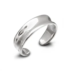 Studio Jewellery Midi And Knuckle Rings | Rings-Adjustable Concave Mid Finger Silver Ring
