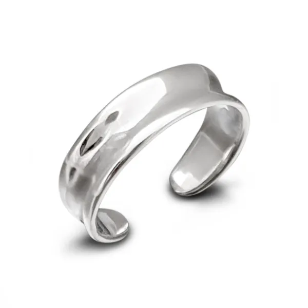 Studio Jewellery Midi And Knuckle Rings | Rings-Adjustable Concave Mid Finger Silver Ring