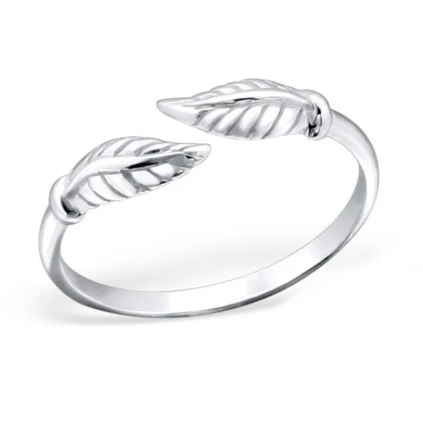 Studio Jewellery Midi And Knuckle Rings | Rings-Adjustable Leaf Midi Ring in Sterling Silver