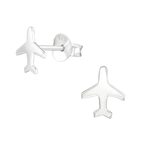 Studio Jewellery Stud Earrings | Earrings-Air Plane Silver Stud Earrings