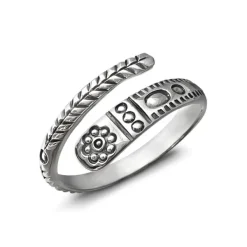 Studio Jewellery Feature & Stacker Rings | Rings-Aztec Adjustable Silver Ring