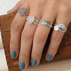 Studio Jewellery Feature & Stacker Rings | Rings-Aztec Adjustable Silver Ring