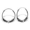 Studio Jewellery Hoop Earrings | Earrings-Bali Pattern Small Silver Hoop Sleeper Earrings