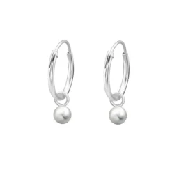 Studio Jewellery Hoop Earrings | Earrings-Ball Charm Hoop Earrings