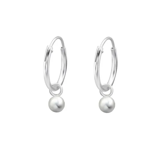 Studio Jewellery Hoop Earrings | Earrings-Ball Charm Hoop Earrings