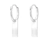 Studio Jewellery Hoop Earrings | Earrings-Bar Tag Silver Hoop Earrings