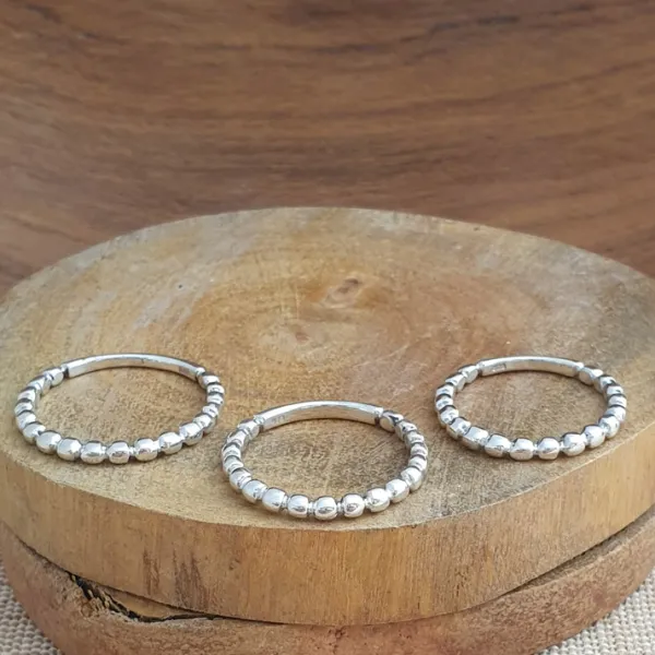 Studio Jewellery Feature & Stacker Rings | Rings-Bead Ball Silver Ring