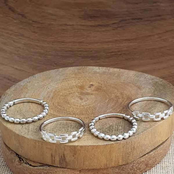 Studio Jewellery Feature & Stacker Rings | Rings-Bead Ball Silver Ring
