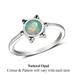 Studio Jewellery Gem Stone Rings | Rings-3 Bead Opal Silver Ring