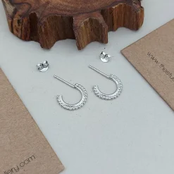 Studio Jewellery Stud Earrings | Earrings-Beaded and Ball Silver Earring Studs
