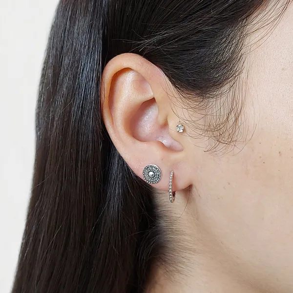 Studio Jewellery Stud Earrings | Earrings-Beaded and Ball Silver Earring Studs