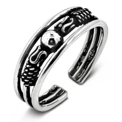 Studio Jewellery Midi And Knuckle Rings | Rings-Beaded Bali MIDI Silver Knuckle Ring