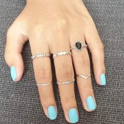 Studio Jewellery Feature & Stacker Rings | Rings-Beaded Band Silver Stacker Ring