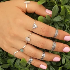 Studio Jewellery Gem Stone Rings | Rings-Beaded Boho Moonstone Silver Ring