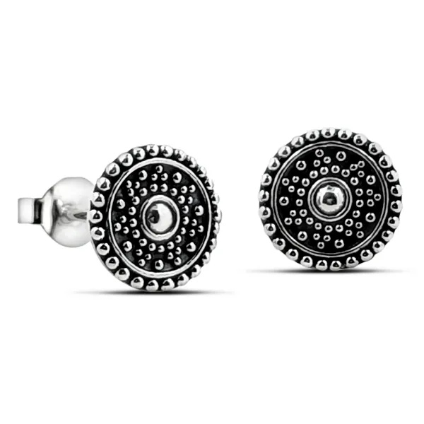 Studio Jewellery Stud Earrings | Earrings-Beaded Disc Studs