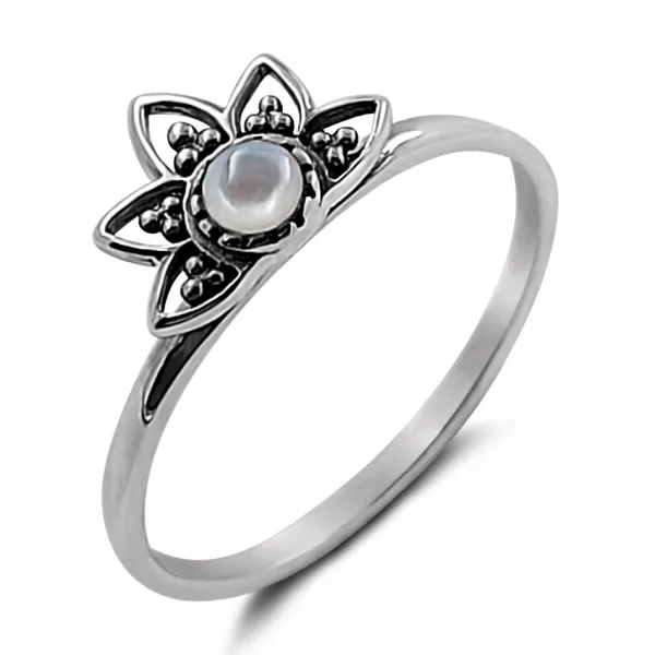 Studio Jewellery Feature & Stacker Rings | Rings-Beaded Mandala Silver Ring
