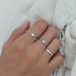 Studio Jewellery Feature & Stacker Rings | Rings-Beaded Mandala Silver Ring