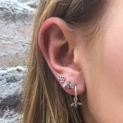 Studio Jewellery Stud Earrings | Earrings-Bee Stud Earrings Oxidised Silver