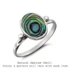 Studio Jewellery Gem Stone Rings | Rings-Big Oval 1 Bead Silver Abalone Ring