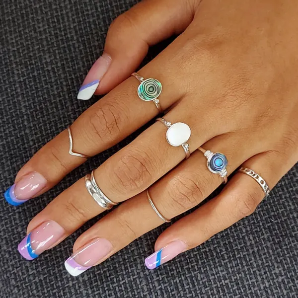 Studio Jewellery Gem Stone Rings | Rings-Big Oval 1 Bead Silver Ring