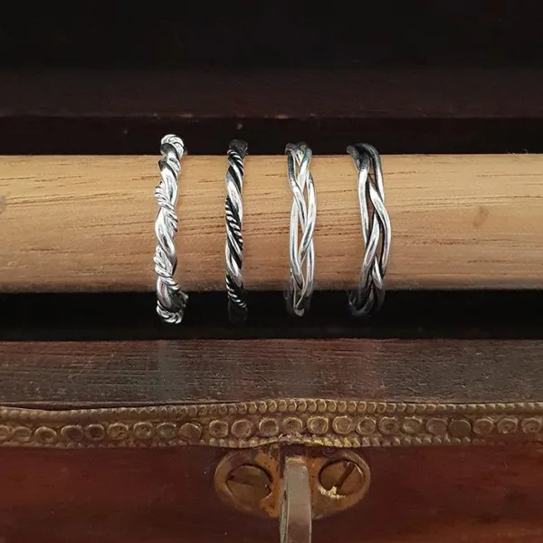 Studio Jewellery Feature & Stacker Rings | Rings-Birds Nest Polished Silver Ring