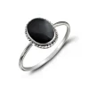 Studio Jewellery Feature & Stacker Rings | Rings-Black Oval Rope Silver Ring