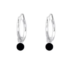 Studio Jewellery Hoop Earrings | Earrings-Black Silver Hoop Earrings