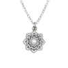 Studio Jewellery Necklaces-Blossom Mandala Shell Silver Necklace