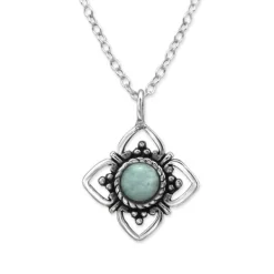 Studio Jewellery Necklaces-Blue Amazonite Gemstone Silver Necklace