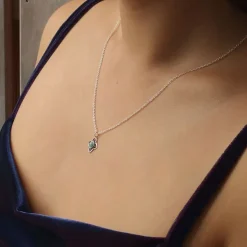 Studio Jewellery Necklaces-Blue Amazonite Gemstone Silver Necklace