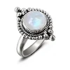 Studio Jewellery Gem Stone Rings | Rings-Boho Rainbow Moonstone Silver Ring
