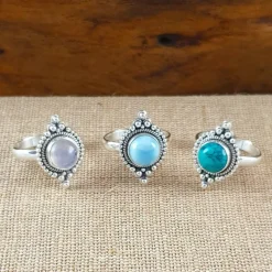 Studio Jewellery Gem Stone Rings | Rings-Boho Turquoise Silver Ring