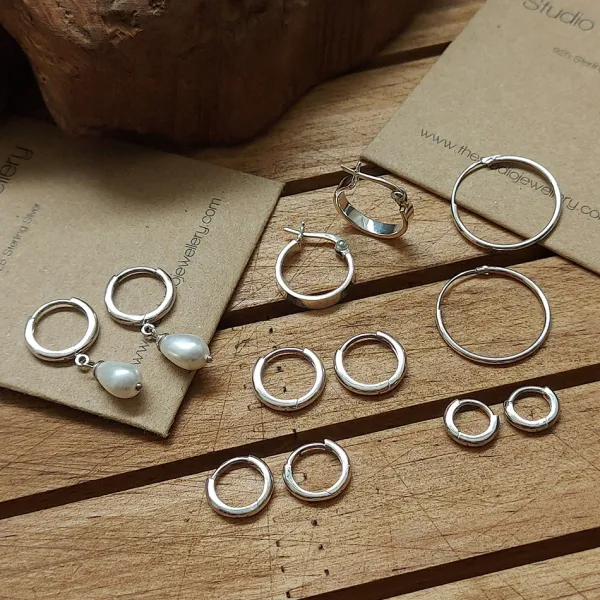 Studio Jewellery Hoop Earrings | Earrings-Bold Huggie Hoop Earrings