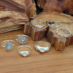 Studio Jewellery Rings-Bold White Shell Silver Ring