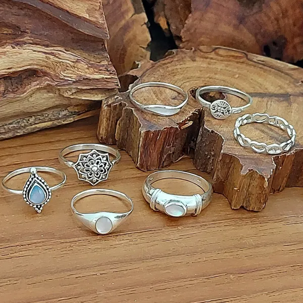 Studio Jewellery Rings-Bold White Shell Silver Ring