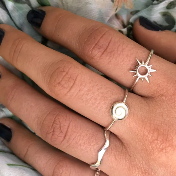 Studio Jewellery Feature & Stacker Rings | Rings-Bright Sun Silver Ring