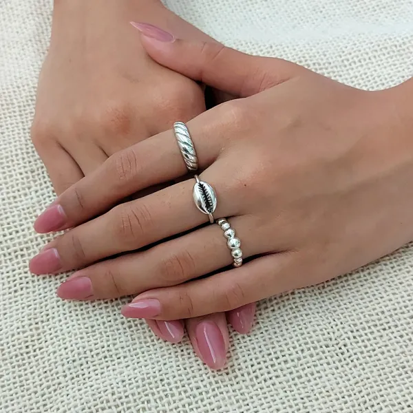 Studio Jewellery Rings-Bubble Silver Ring
