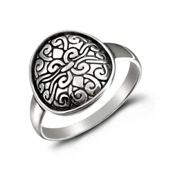 Studio Jewellery Feature & Stacker Rings | Rings-Celtic Disc Silver Ring
