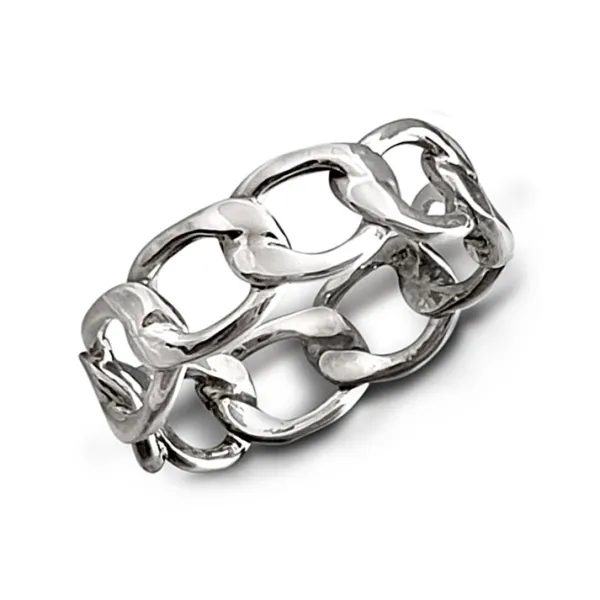 Studio Jewellery Feature & Stacker Rings | Rings-Chain Link Silver Ring