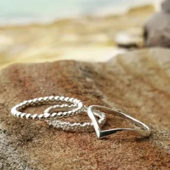 Studio Jewellery Midi And Knuckle Rings | Rings-Chevron V 925 Sterling Silver Ring