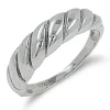Studio Jewellery Rings-Chunky Croissant Silver Ring