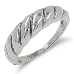 Studio Jewellery Rings-Chunky Croissant Silver Ring