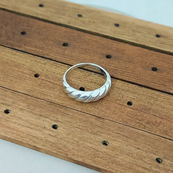 Studio Jewellery Rings-Chunky Croissant Silver Ring